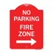 Signmission No Parking Sign Fire Zone W/ Right Arrow, Red & White Aluminum Sign, 18" x 24", RW-1824-23672 A-DES-RW-1824-23672 - alternate 1